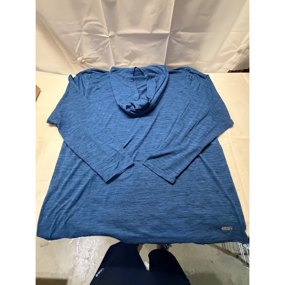 Spyder Active Mens XXL ProWeb Blue Heathered Lightweight Performance Hoodie Top - Picture 2 of 10